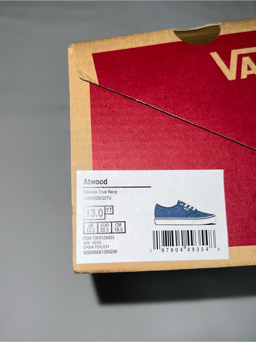 Vans Boys Atwood Canvas Sneaker - Navy Blue with White